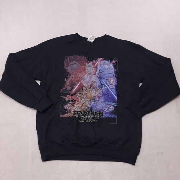 Rick & Morty Casual Long Sleeve Sweatshirt Mens Size Medium M Black Gildan - Picture 2 of 11